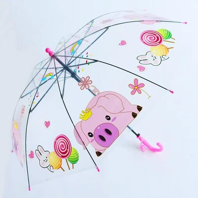 Glasfaser Rippen und Winddichtes Auto Öffnen Stilvoller Transparenter Regenschirm Für Kinder