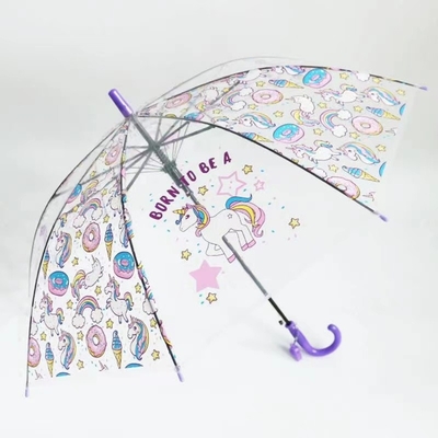 Glasfaser Rippen und Winddichtes Auto Öffnen Stilvoller Transparenter Regenschirm Für Kinder