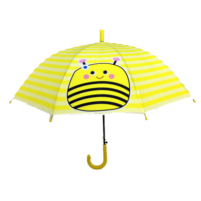 Cute Bienen Kompaktes Regenschirm für Kinder Chome Plattiert Rahmen Erdbeergriff Customized Logo