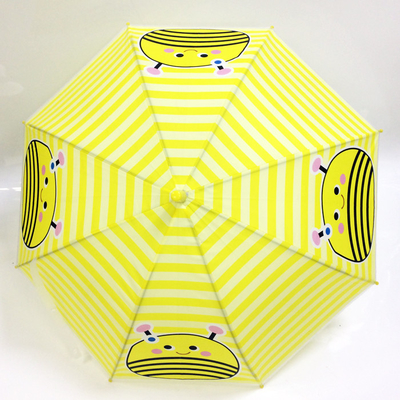 Cute Bienen Kompaktes Regenschirm für Kinder Chome Plattiert Rahmen Erdbeergriff Customized Logo
