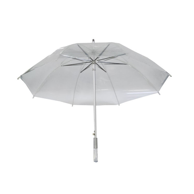 Klares Dachschirm für Regen Glasfaser Rippen und kundenspezifisches Design 23 Zoll mit Aluminiumwelle