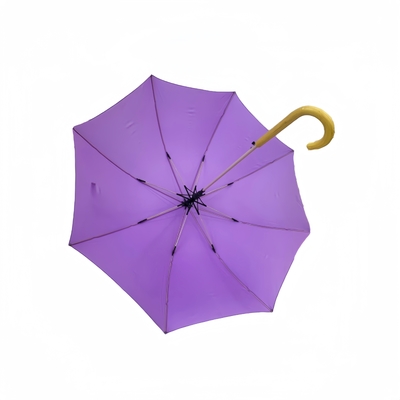 Anpassbarer wasserdichter Straight Umbrella mit Pongee Stoff und persönlicher Farbmatching Glasfaser Rippen Design