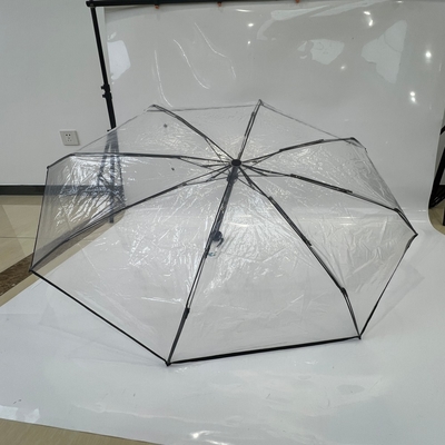 21 Zoll 5 Klappbedeckung Transparenter Regenschirm für Regen Manuelle offene Funktion
