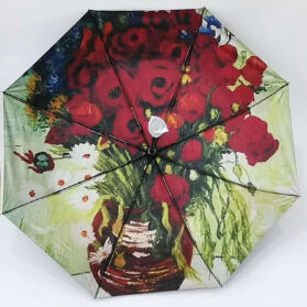 Vincent Van Gogh Art Blackout 3-fach automatischer Reiseschirm mit UV-Schutz und automatischem Öffnen und Schließen (21 Zoll-8k)