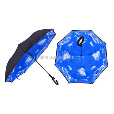 Customized Logo Umgekehrter Umbrella mit Glasfaser Rippen, 23 Zoll Größe, und Gummigriff für Windwiderstand