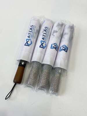 Holzgriff-Schirm 23 Zoll Leichtgewicht 3-Falt-Schirm