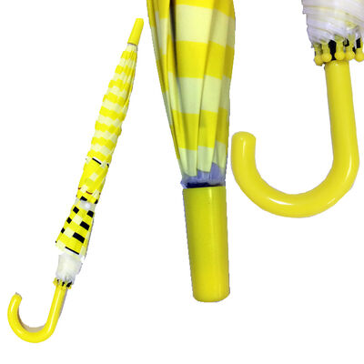 Kinder-Kompaktschirm mit Plastikgriff und offenem Durchmesser unter 90 cm mit anpassbarem Druck für Kinder