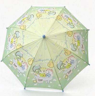 Cute Cartoon Kids Straight Umbrella Safe Round Tips Waterproof Children Rain Parasol for Boys Girls Outdoor Use