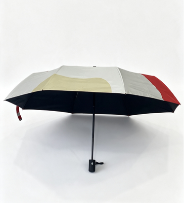 Stylish Color Matching Auto Open Compact Umbrella Anti-UV Black Glue Fabric Windproof Foldable Umbrella Daily Commute Camping