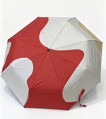 Stylish Color Matching Auto Open Compact Umbrella Anti-UV Black Glue Fabric Windproof Foldable Umbrella Daily Commute Camping