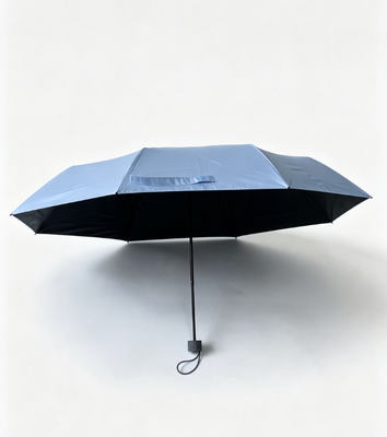 Sky Blue Compact Travel Umbrella Shading Layer Anti-UV Wind Resistant Manual Folding Umbrella Outdoor Camping