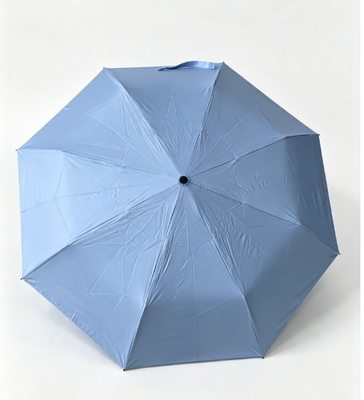 Sky Blue Compact Travel Umbrella Shading Layer Anti-UV Wind Resistant Manual Folding Umbrella Outdoor Camping