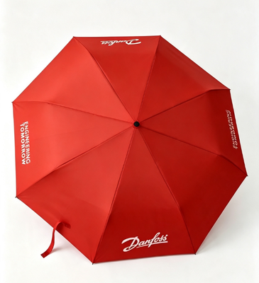 Custom Printed Red Foldable Umbrella 8 Ribs Waterproof Sun Protection Business Commute Gift Umbrella