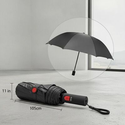 Gefaltete Länge 11 Zoll Automatischer Reise-Regenschirm inklusive 105 cm Öffnungsdurchmesser und manueller Öffnungs- und Schließsteuerung für Schutz