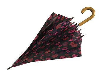 8K Griff-hölzerne Stock-Regenschirm-Persönlichkeit kundengebundenes Logo der Mode-J