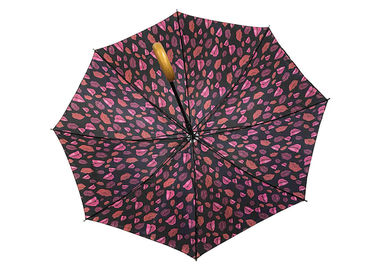 8K Griff-hölzerne Stock-Regenschirm-Persönlichkeit kundengebundenes Logo der Mode-J
