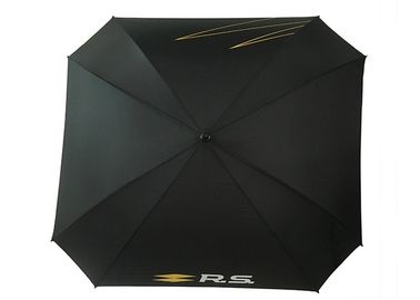 Quadratisches Form-Schwarz-fördernde Golf-Regenschirme mit Rohseide-Siebdruck-Logo