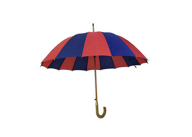 Leichter roter blauer Holzgriff-Regenschirm-Wind-beständiges starkes starkes