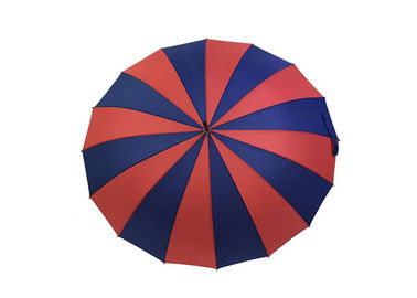 Leichter roter blauer Holzgriff-Regenschirm-Wind-beständiges starkes starkes