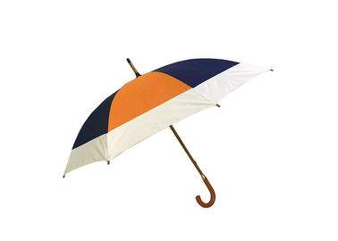 Kundengebundener Holzhaken-Griff-Regenschirm, langer Stock-Regenschirm-hölzerner gebogener Griff