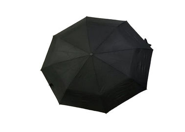 Schwarze starke faltbare Reise-Regenschirm-Doppelschicht für windiges Wetter