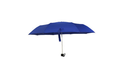 Kundengebundener blauer faltbarer Regenschirm-super heller Rohseide-Gewebe-Aluminium-Rahmen