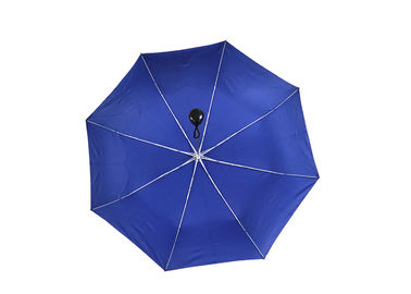 Kundengebundener blauer faltbarer Regenschirm-super heller Rohseide-Gewebe-Aluminium-Rahmen