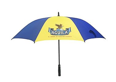 Fiberglas-Rahmen-blaue gelbe fördernde Golf-Regenschirme mit EVA-Schaum-Griff