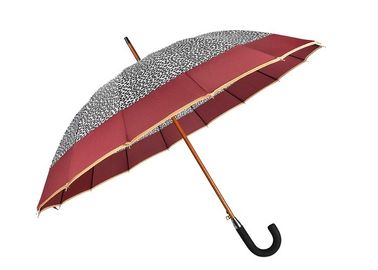 Automatische kundenspezifische fördernde Regenschirme 16 versieht 25 Zoll hölzerne Wellen-mit Rippen