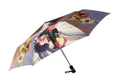 Kompakter Rainmate-Regenschirm, Reise Sun-Regenschirm-Gewohnheit druckt Satin-Gewebe