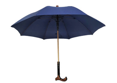 Justierbare Höhen-goldener Stand-Wanderstock-Regenschirm, gehender Stock-Regenschirm für das Klettern