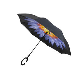 Handbuch-nahe Rückdoppelschicht wandelte Regenschirm, umgekehrten Regenschirm C Griff um
