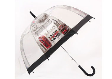 Sichtbarer automatischer transparenter Regen-Regenschirm-gerade verbiegende Griff-Hauben-Form