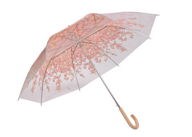 Modernes Damen-Rosa-transparenter Regenschirm, großer klarer Hauben-Regenschirm