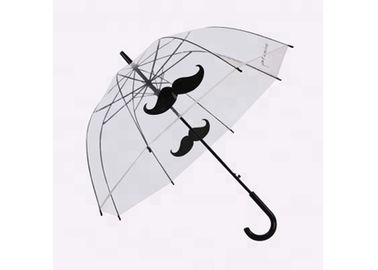 Populäres Bart-Bild, das transparente Regen-Regenschirm-Metallwellen-Rippen druckt