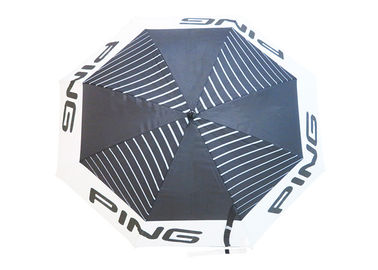 Schwarze weiße windundurchlässige das Golf-Regenschirm-leichter Fiberglas-Rahmen der Männer