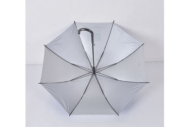 Kundengebundener Logo-langer Stock-fördernder Golf-Regenschirm-Plastik gebogener Griff