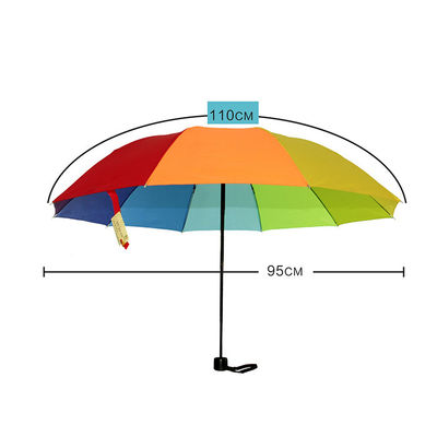 Gefalteter Regenbogen-Regenschirm der hohen Qualität wasserdichtes volles Handbuch