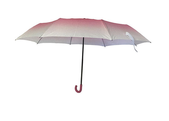 Manueller offener J Griff-Regenschirm 3 Falten-mit Hitze-Transferdruck