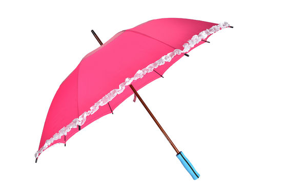 Voll über dem Druck von 23 Zoll Holzgriff-Regenschirm-