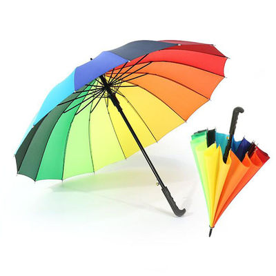 Gerader Griff-Regenbogen 25&quot; BSCI *16k-Auto-offener naher Regenschirm