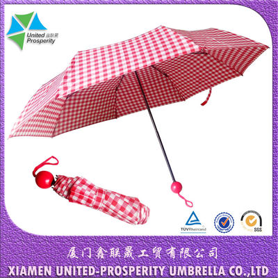 Dreifaches faltendes Metall versieht faltbaren Regenschirm für Männer mit Rippen
