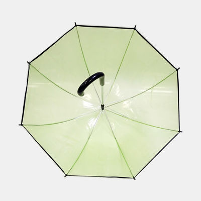 Gerader transparenter Hauben-Regenschirm POE mit J-Form-Griff