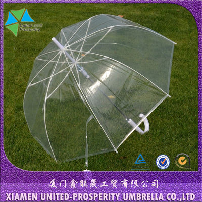 Wasserdichte Metallwellen-transparenter Regen-Regenschirm J-Griff-8mm