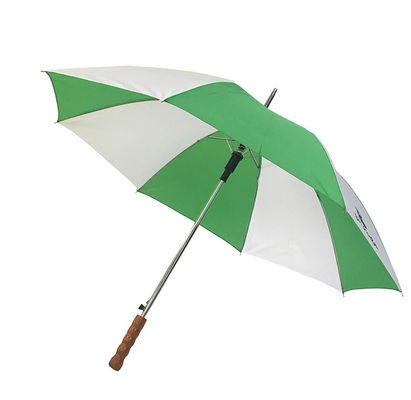 Halb automatischer gerader Rohseide-Holzgriff-Regenschirm 23&quot; *8K