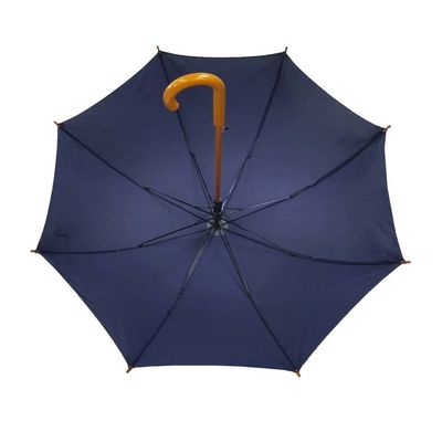 Offener Rohseide-Polyester-Gewebe-Holzgriff-Regenschirm SELBSTSGS