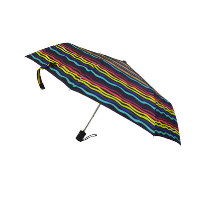 Faltende Regenschirme der Hitze-Transferdruck-Rohseide-190T mit Streifen-Entwurf