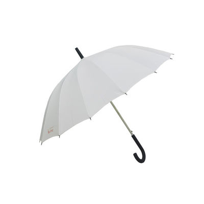 27 Haken-Griff-Regenschirm des Zoll-16K weißer windundurchlässiger