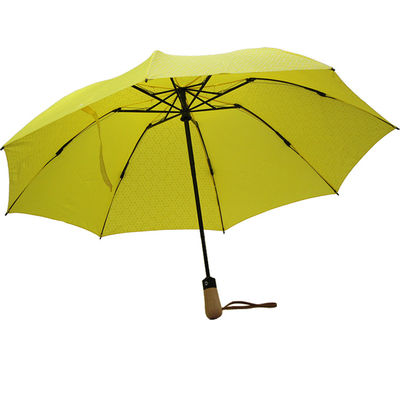 Metall versieht die faltende gelbe wasserdichte Farbe des Regenschirm-drei mit Rippen