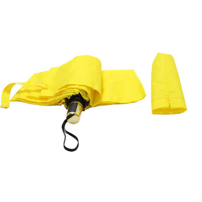Metall versieht die faltende gelbe wasserdichte Farbe des Regenschirm-drei mit Rippen